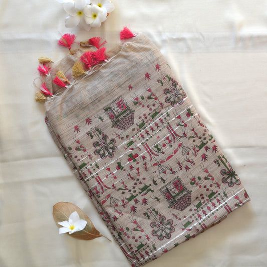 Printed cotton saree